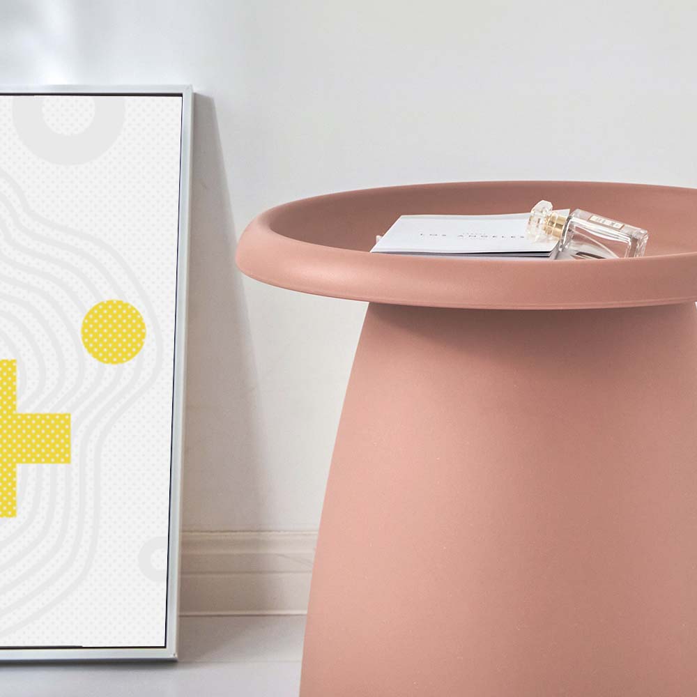 ArtissIn Coffee Table Round 52CM Plastic Pink - Cosy Abode