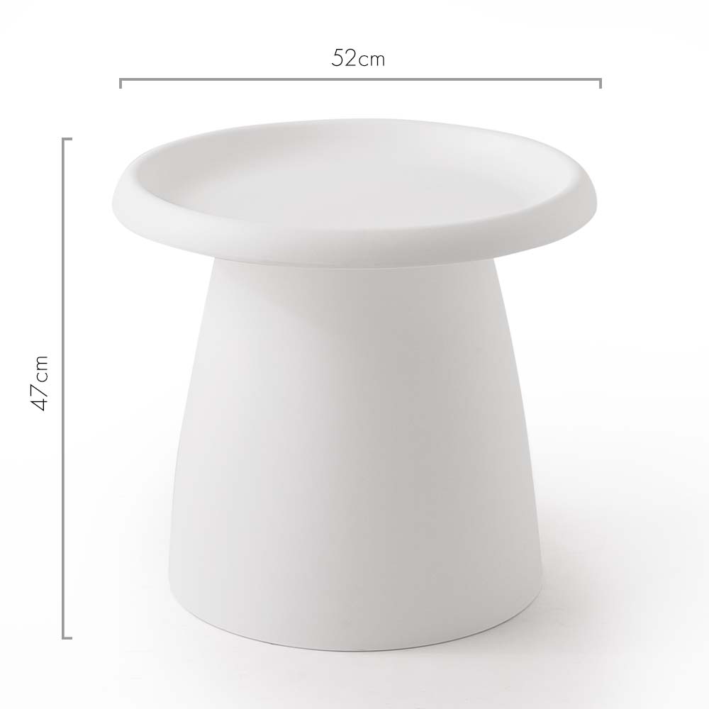 Artiss Coffee Table Round 52CM Plastic White - Cosy Abode