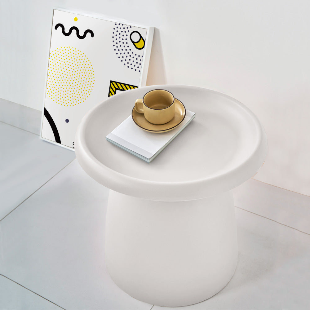 Artiss Coffee Table Round 52CM Plastic White - Cosy Abode