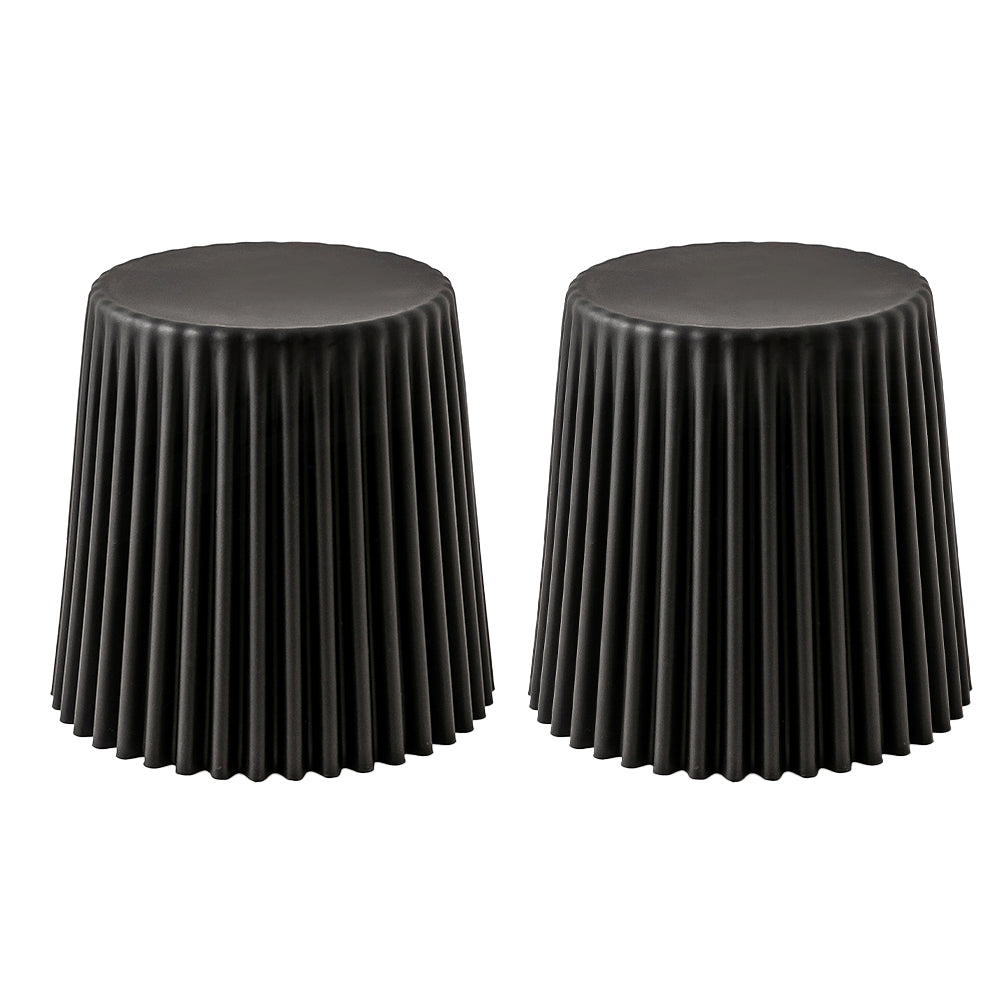 ArtissIn 2x Bar Stools Cupcake Plastic Foot Stool Black - Cosy Abode