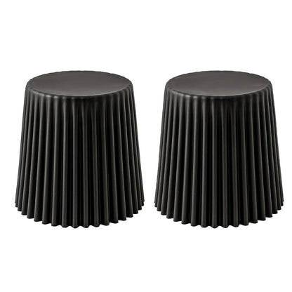 ArtissIn 2x Bar Stools Cupcake Plastic Foot Stool Black - Cosy Abode