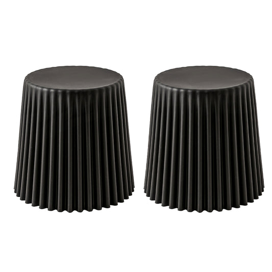ArtissIn 2x Bar Stools Cupcake Plastic Foot Stool Black - Cosy Abode
