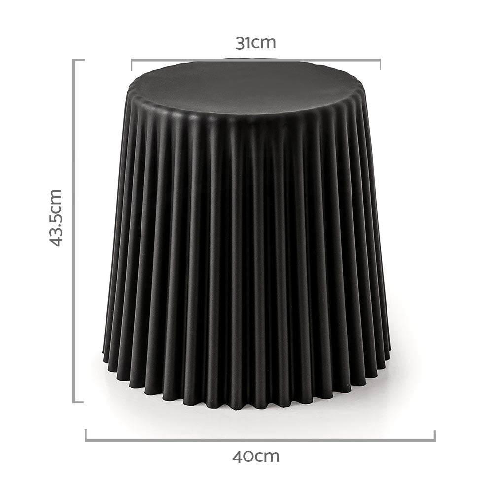 ArtissIn 2x Bar Stools Cupcake Plastic Foot Stool Black - Cosy Abode