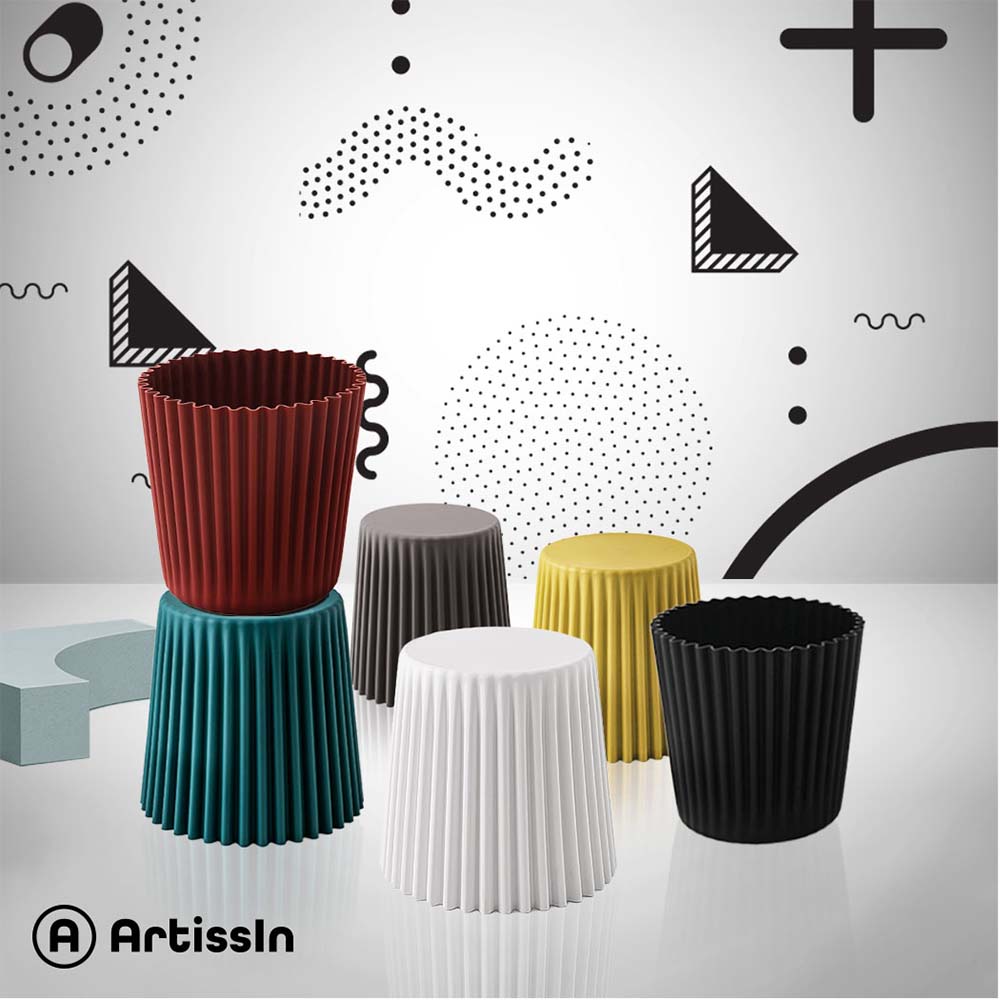 ArtissIn 2x Bar Stools Cupcake Plastic Foot Stool Black - Cosy Abode