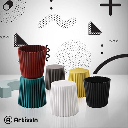 ArtissIn 2x Bar Stools Cupcake Plastic Foot Stool Black - Cosy Abode