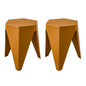 ArtissIn 2x Bar Stools Puzzle Plastic Foot Stool Yellow - Cosy Abode