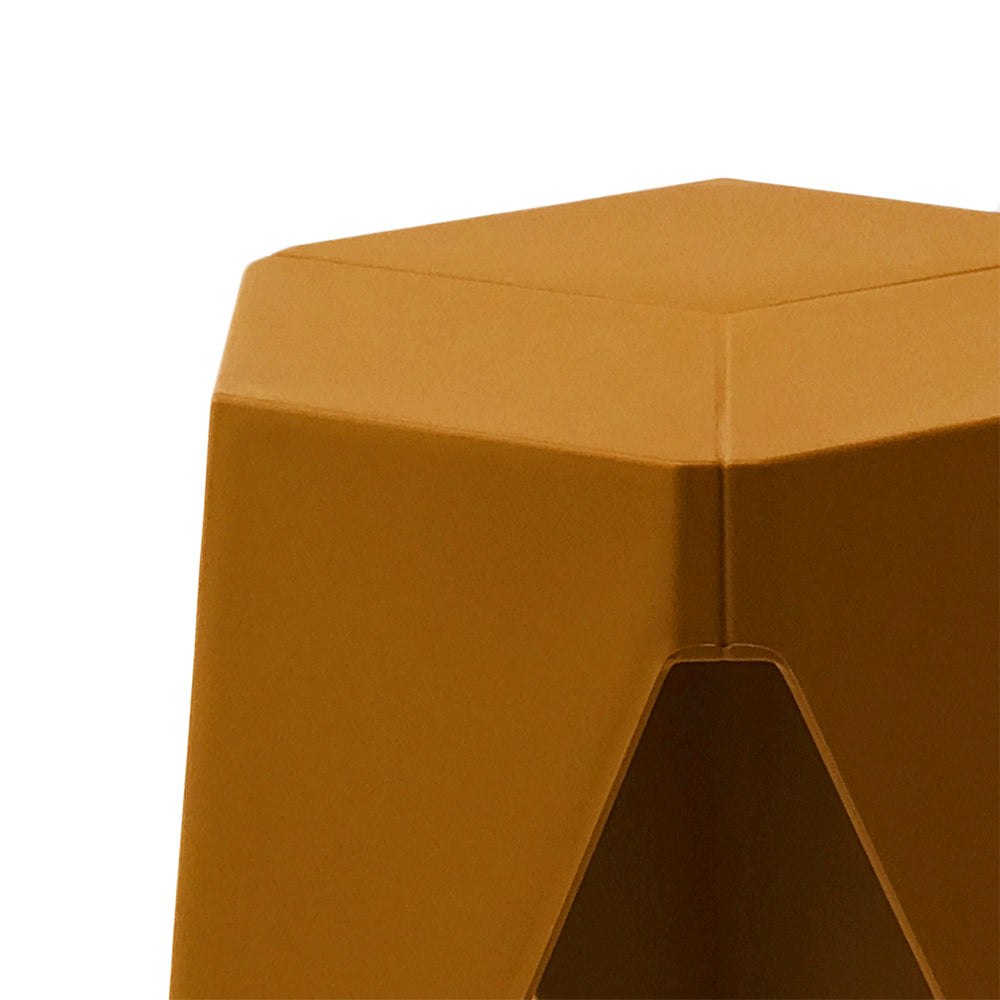 ArtissIn 2x Bar Stools Puzzle Plastic Foot Stool Yellow - Cosy Abode