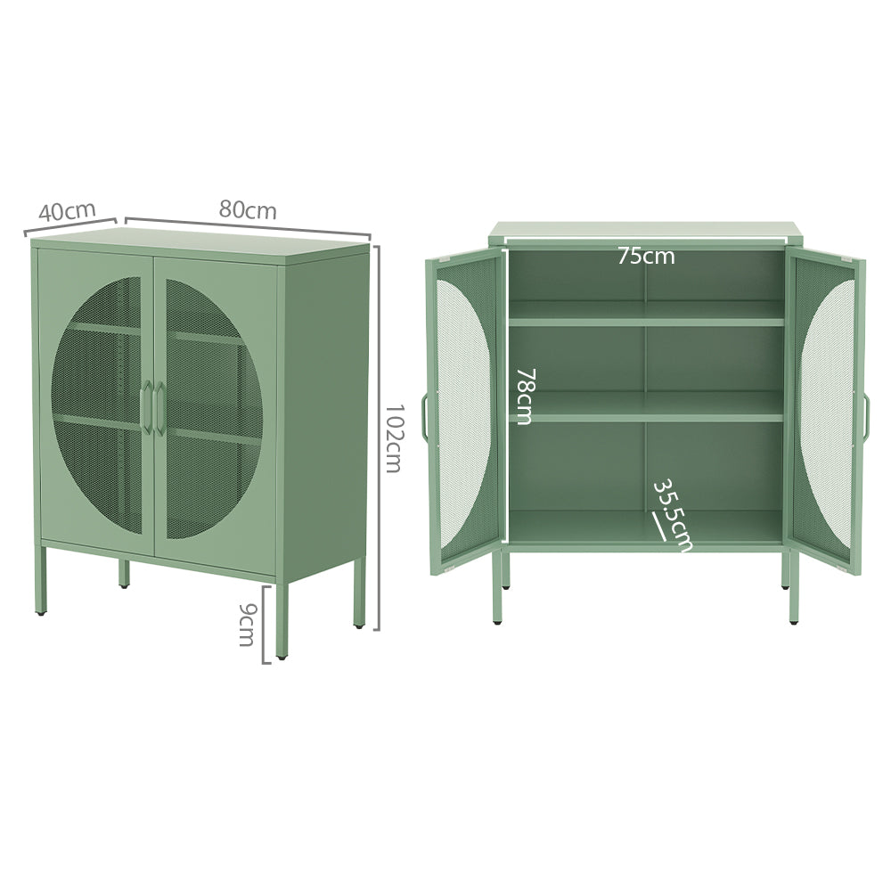 ArtissIn Buffet Sideboard Metal Cabinet - ELSA Green - Cosy Abode