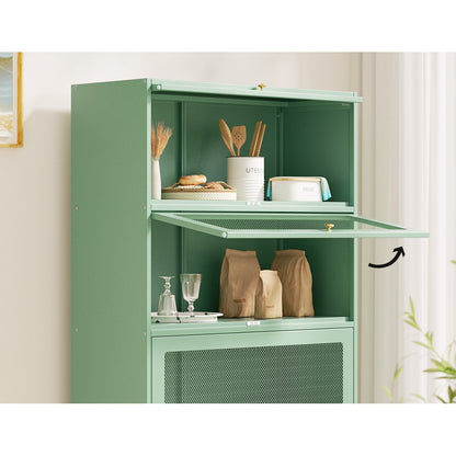 ArtissIn Buffet Sideboard Cupboard Cabinet Storage Mesh Doors Metal Green ELIA - Cosy Abode