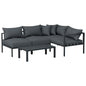 Gardeon 4 Seater Outdoor Sofa Set Aluminium Patio Furniture Setting 4PC Charcoal - Cosy Abode