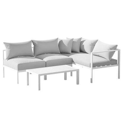 Gardeon 4 Seater Outdoor Sofa Set Aluminium Lounge Setting - Cosy Abode