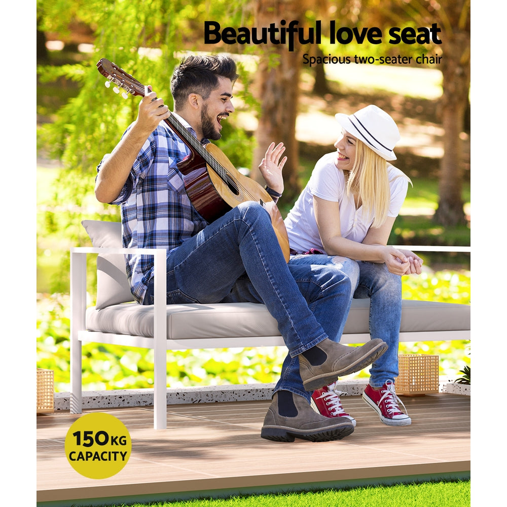 Gardeon 4 Seater Outdoor Sofa Set Aluminium Lounge Setting - Cosy Abode