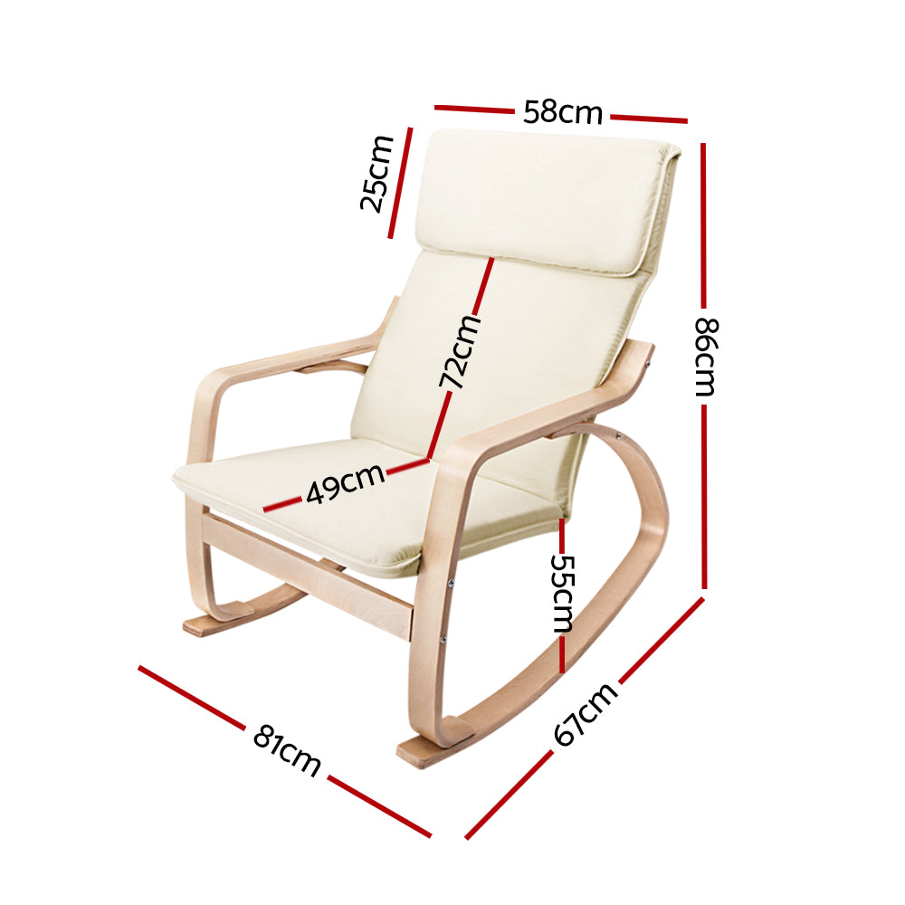 Artiss Rocking Armchair Bentwood Frame Aero - Cosy Abode