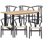 Aconite 7pc 180cm Dining Table Set 6 Wishbone Chair Solid Messmate Timber Wood - Cosy Abode