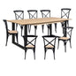 Aconite 9pc 210cm Dining Table Set 8 Cross Back Chair Solid Messmate Timber Wood - Cosy Abode