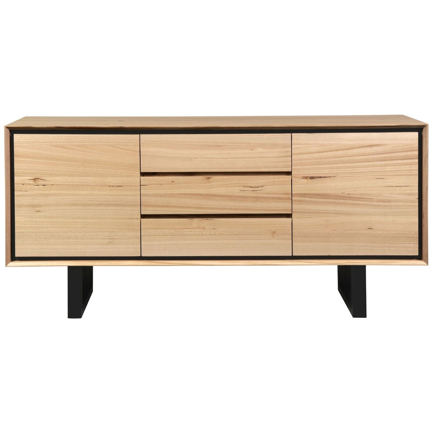 Aconite Buffet Table 180cm 2 Door 3 Drawer Solid Messmate Timber Wood - Natural - Cosy Abode