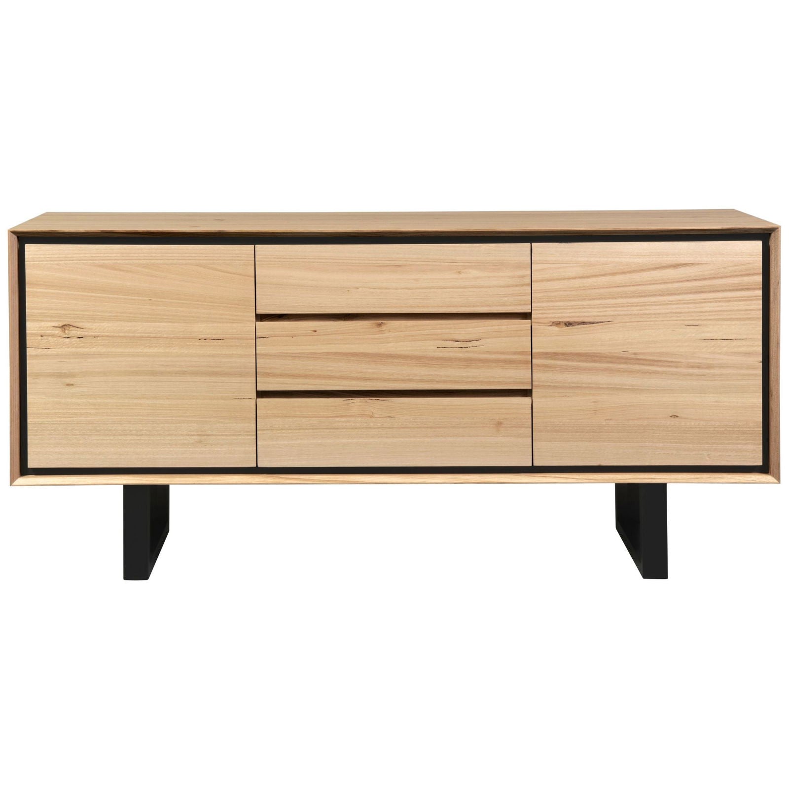Aconite Buffet Table 180cm 2 Door 3 Drawer Solid Messmate Timber Wood - Natural - Cosy Abode