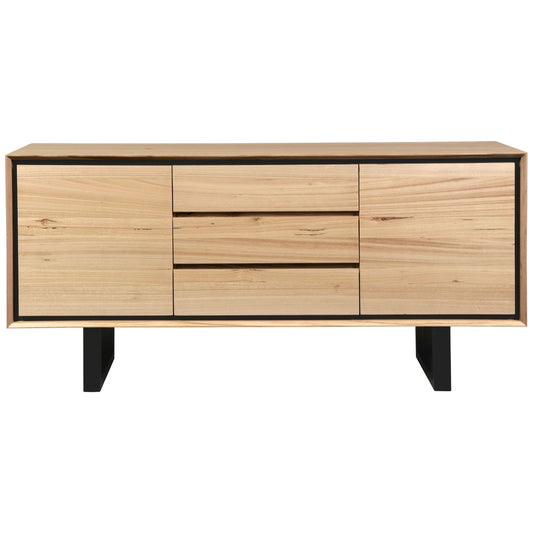 Aconite Buffet Table 180cm 2 Door 3 Drawer Solid Messmate Timber Wood - Natural - Cosy Abode