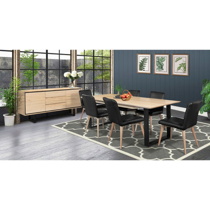 Aconite Buffet Table 180cm 2 Door 3 Drawer Solid Messmate Timber Wood - Natural - Cosy Abode