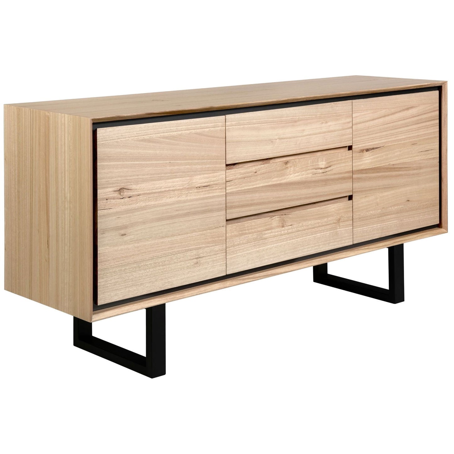 Aconite Buffet Table 180cm 2 Door 3 Drawer Solid Messmate Timber Wood - Natural - Cosy Abode