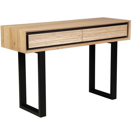 Aconite Console Hallway Entry Table 120cm Solid Messmate Timber Wood - Natural - Cosy Abode