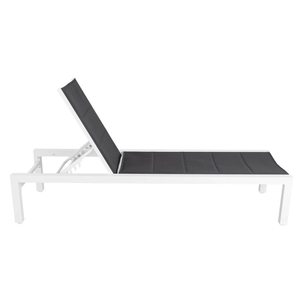 Adjustable Outdoor Sun Lounger in Aluminium White - Cosy Abode