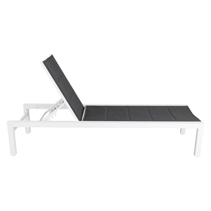 Adjustable Outdoor Sun Lounger in Aluminium White - Cosy Abode