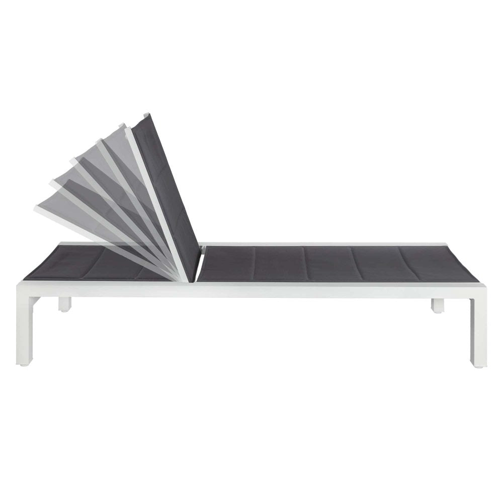 Adjustable Outdoor Sun Lounger in Aluminium White - Cosy Abode