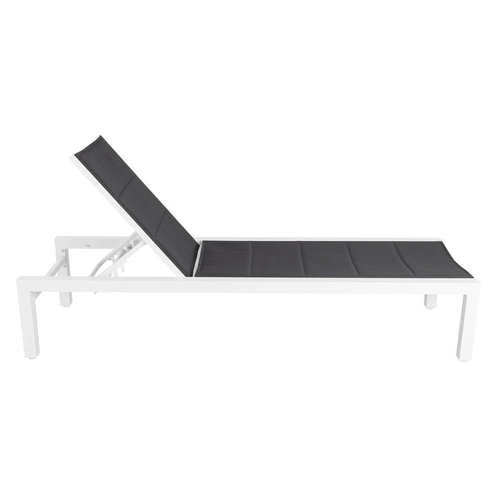 Adjustable Outdoor Sun Lounger in Aluminium White - Cosy Abode