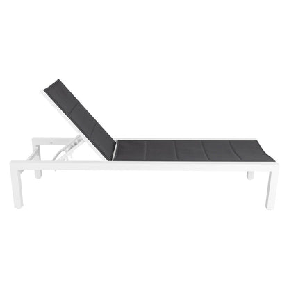 Adjustable Outdoor Sun Lounger in Aluminium White - Cosy Abode