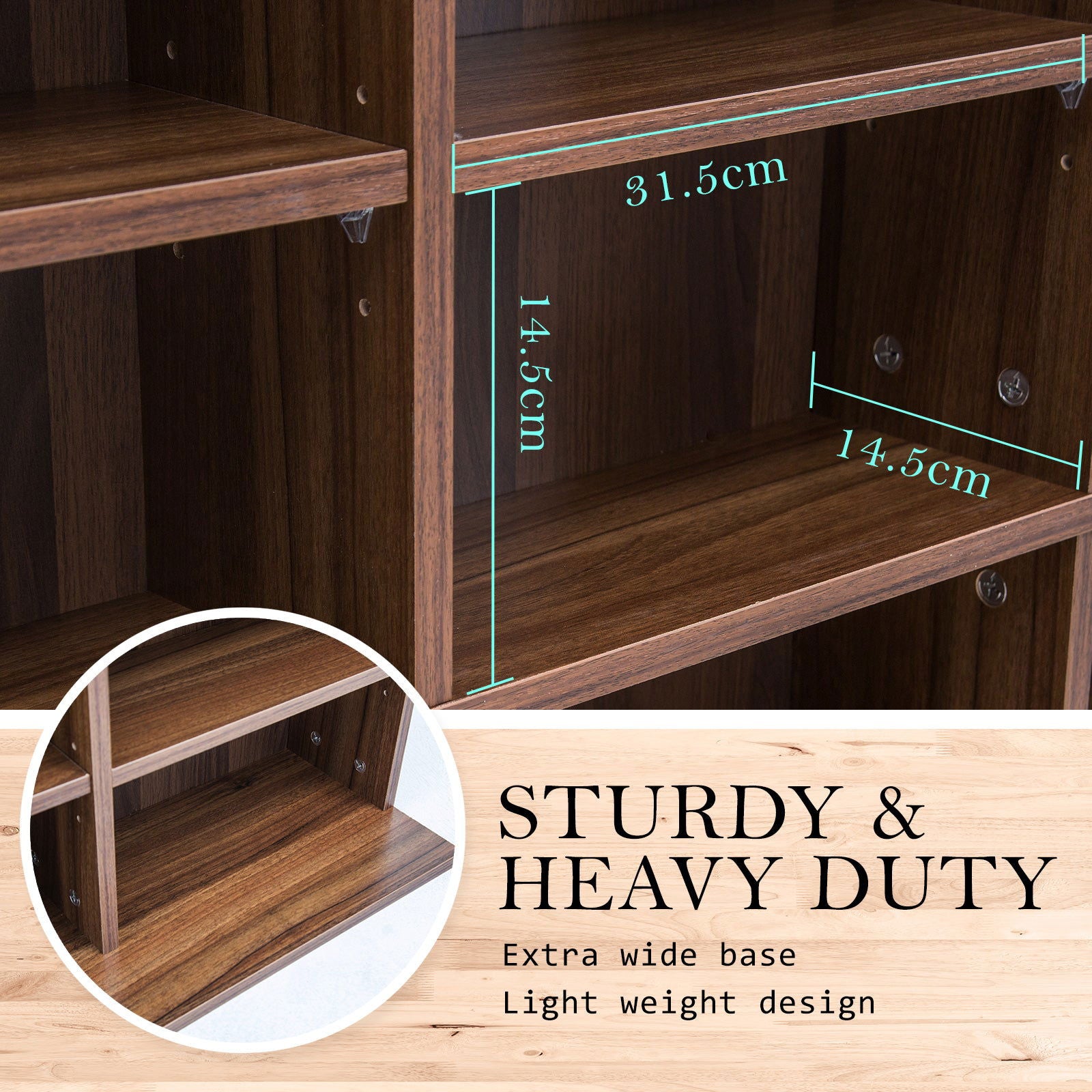 Adjustable Shelves CD DVD Bluray Media Book Storage Cupboard ESPRESSO - Cosy Abode