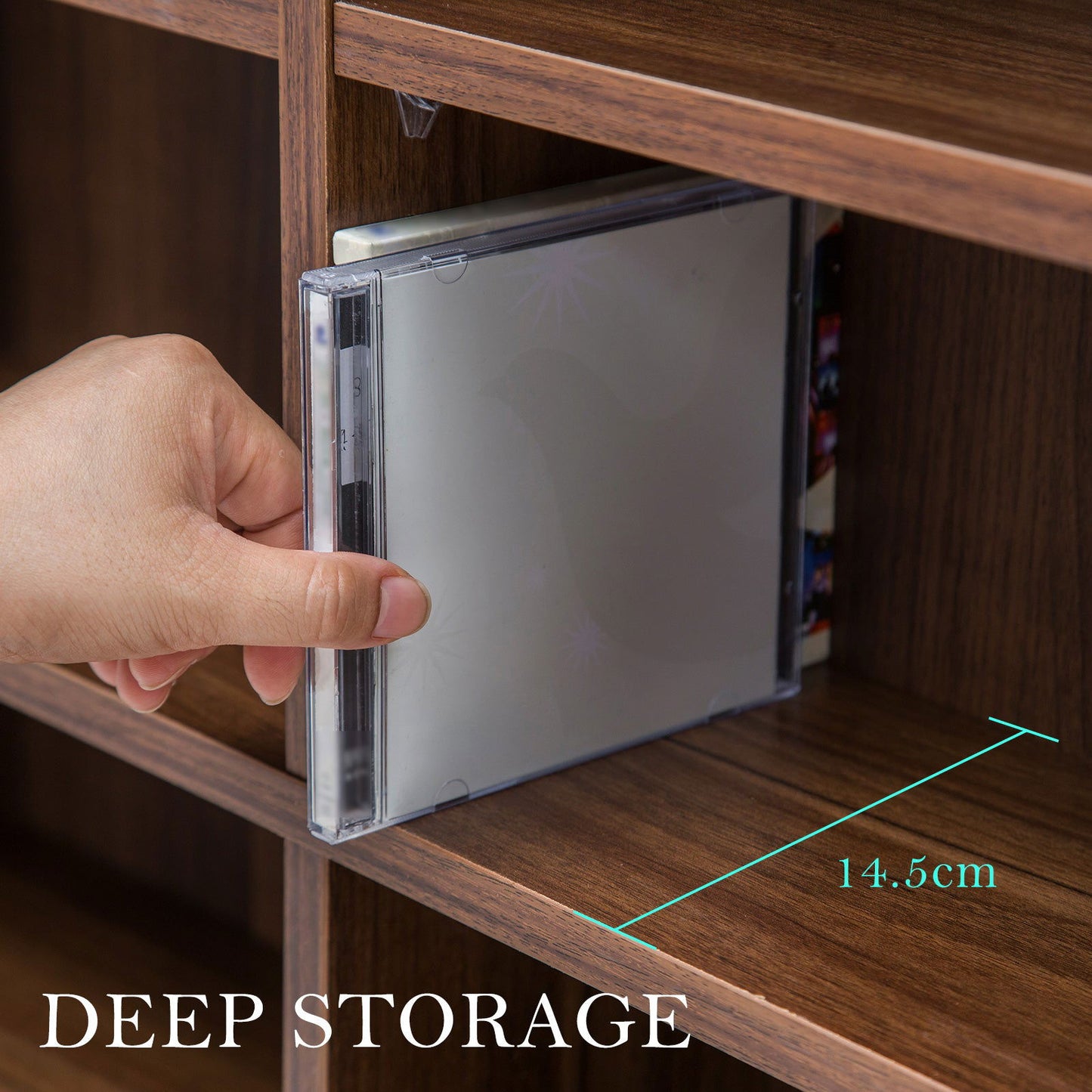 Adjustable Shelves CD DVD Bluray Media Book Storage Cupboard ESPRESSO - Cosy Abode