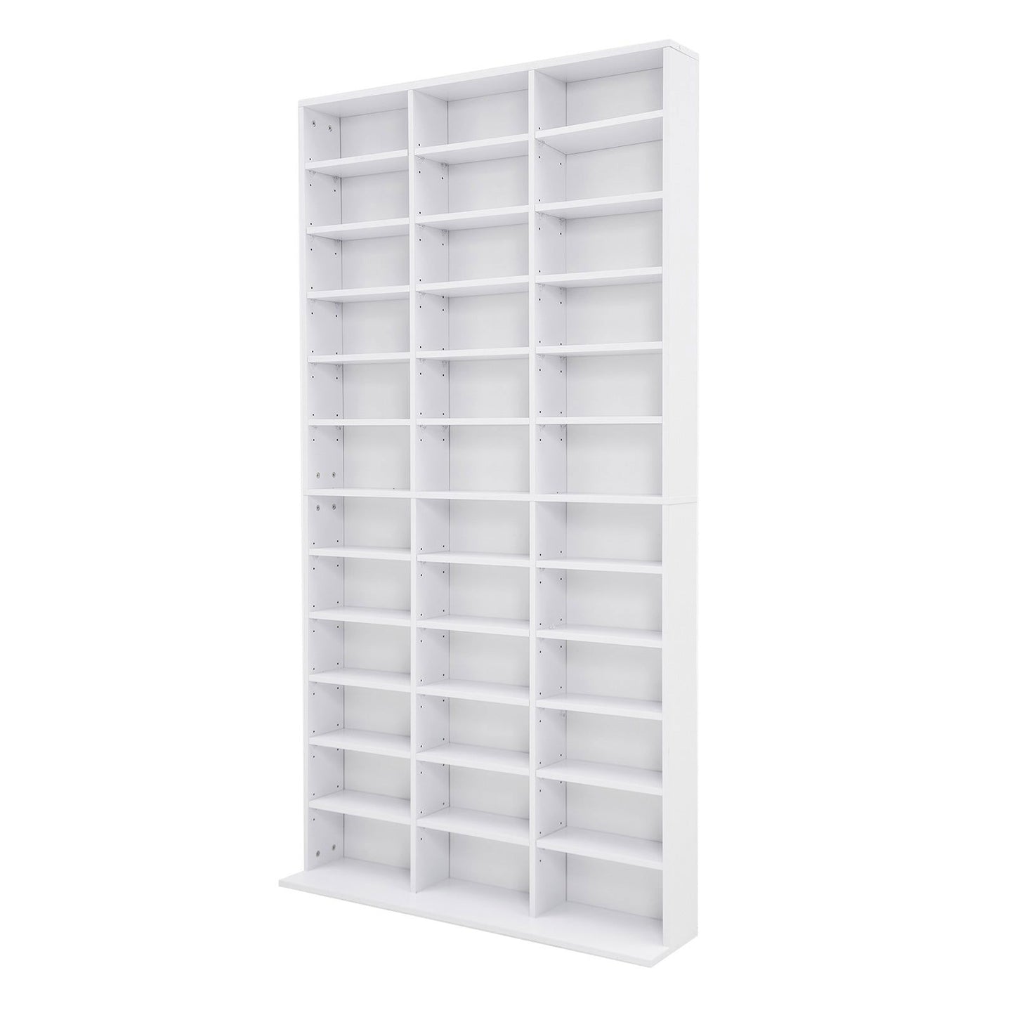 Adjustable Shelves CD DVD Bluray Media Book Storage Cupboard WHITE - Cosy Abode