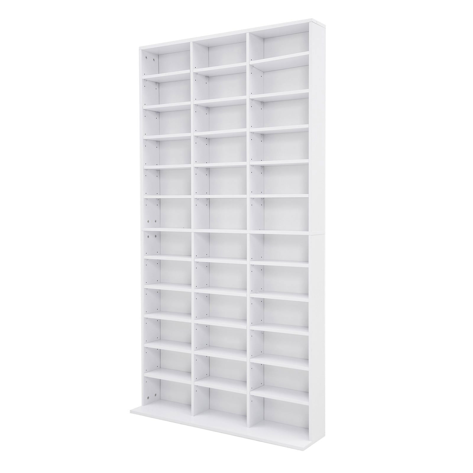 Adjustable Shelves CD DVD Bluray Media Book Storage Cupboard WHITE - Cosy Abode