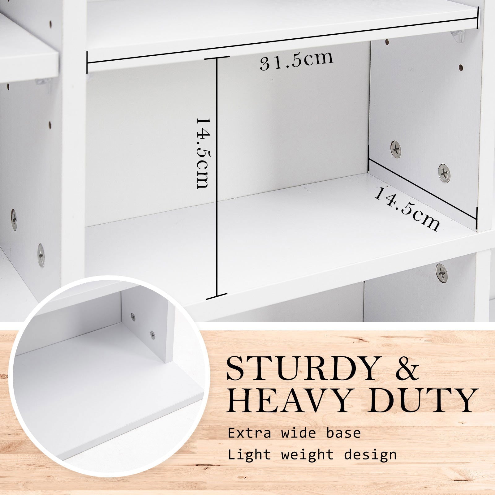Adjustable Shelves CD DVD Bluray Media Book Storage Cupboard WHITE - Cosy Abode