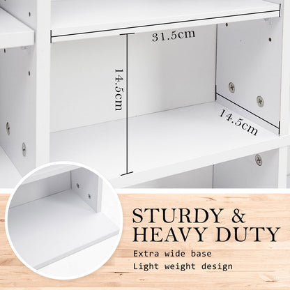 Adjustable Shelves CD DVD Bluray Media Book Storage Cupboard WHITE - Cosy Abode