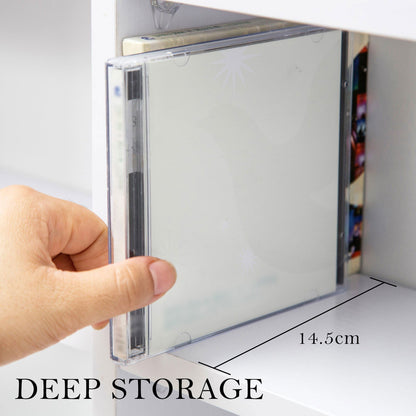 Adjustable Shelves CD DVD Bluray Media Book Storage Cupboard WHITE - Cosy Abode