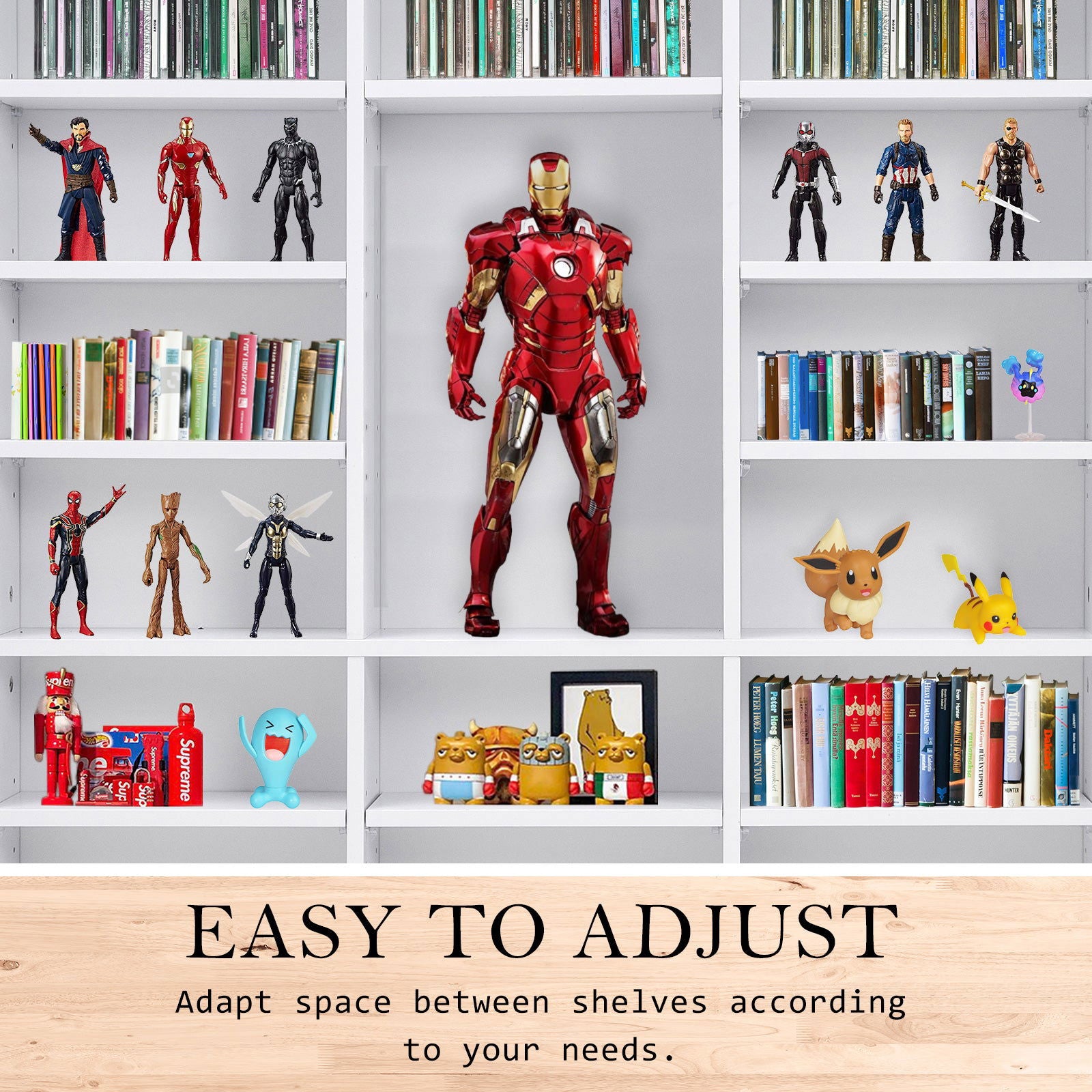 Adjustable Shelves CD DVD Bluray Media Book Storage Cupboard WHITE - Cosy Abode