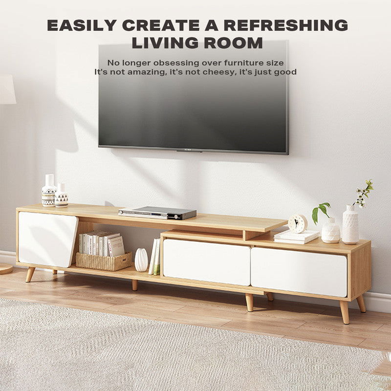 Adjustable TV Stand Entertainment Unit 120-190cm with Storage Drawer Cabinet - Cosy Abode