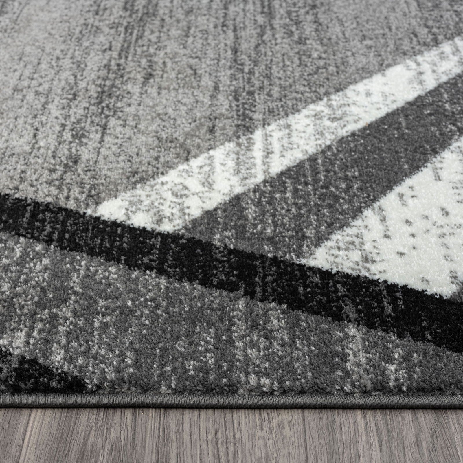 Adore Geometric Textural Rug - Grey - 120x170 - Cosy Abode