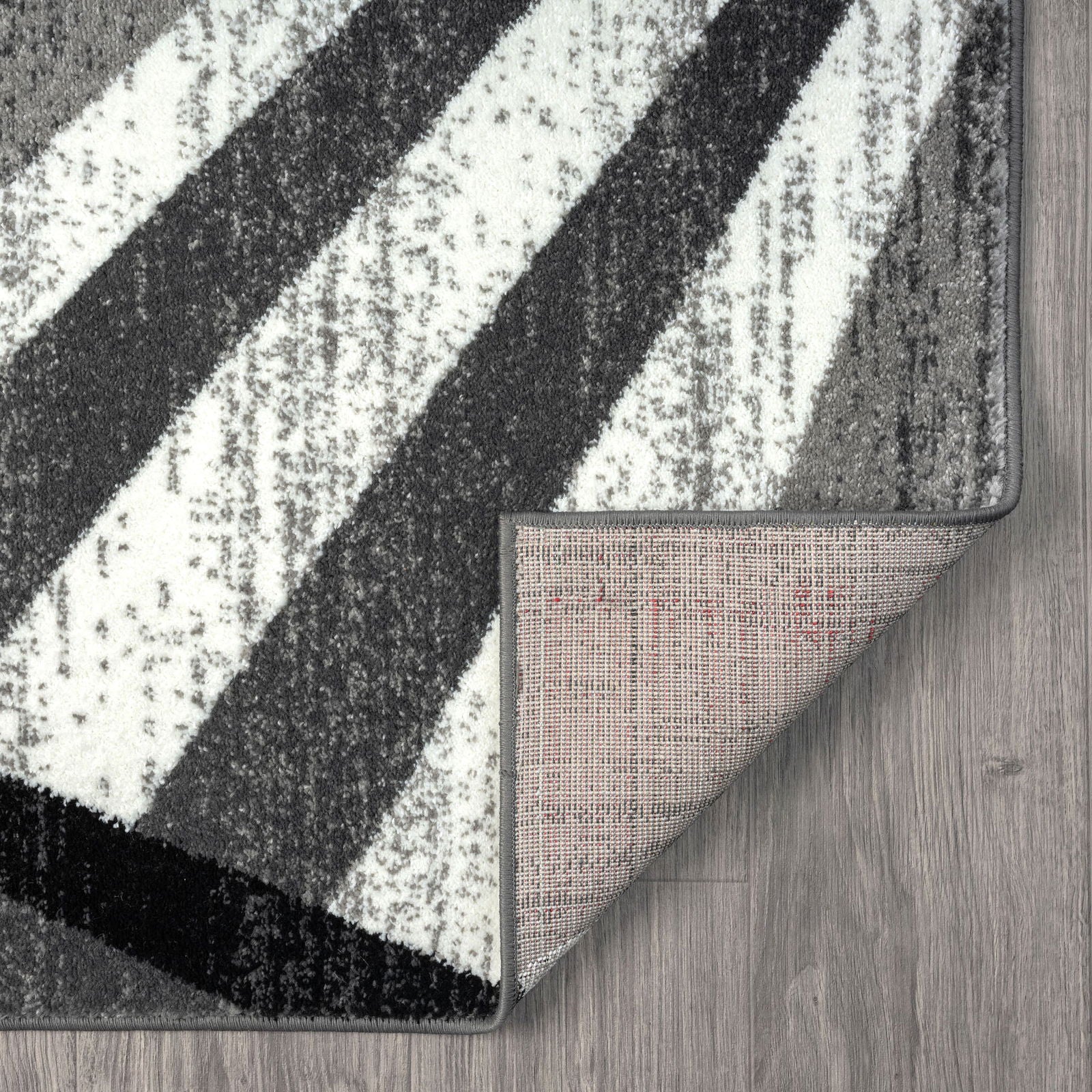 Adore Geometric Textural Rug - Grey - 160x230 - Cosy Abode