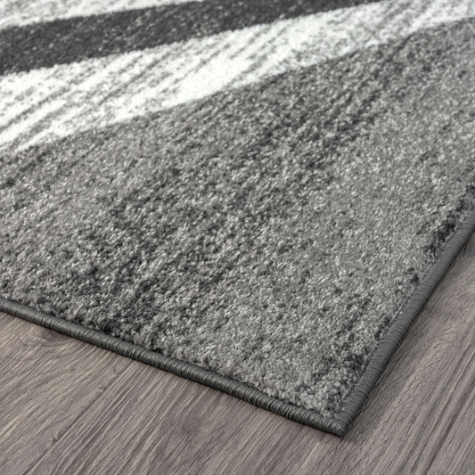 Adore Geometric Textural Rug - Grey - 80x150 - Cosy Abode