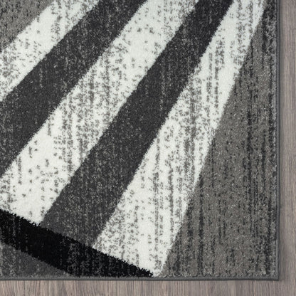Adore Geometric Textural Rug - Grey - 80x150 - Cosy Abode