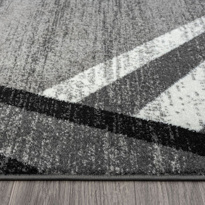 Adore Geometric Textural Rug - Grey - 80x150 - Cosy Abode