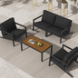 Aidan Garden Furniture Set in Slate Grey — 5 pieces - Cosy Abode
