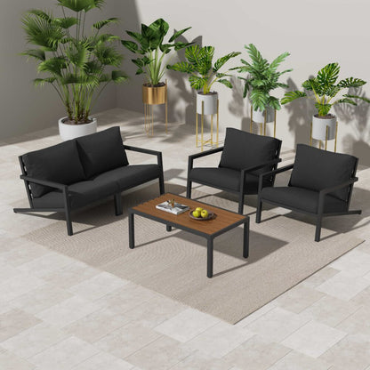 Aidan Garden Furniture Set in Slate Grey — 5 pieces - Cosy Abode