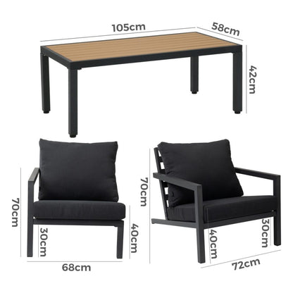 Aidan Garden Furniture Set in Slate Grey — 5 pieces - Cosy Abode