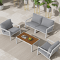 Aidan Garden Furniture Set in White — 5 pieces - Cosy Abode