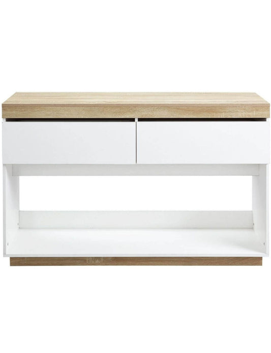 Aiden Coastal White Oak Hallway Table - Cosy Abode