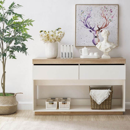 Aiden Coastal White Oak Hallway Table - Cosy Abode